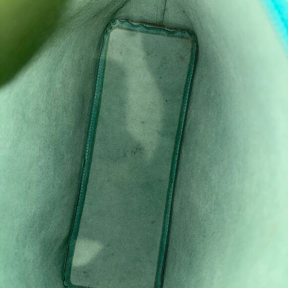 LAMARTHE 💙 Aqua/Teal Leather Tote Bag, Zipper Closure - Picture 8 of 11